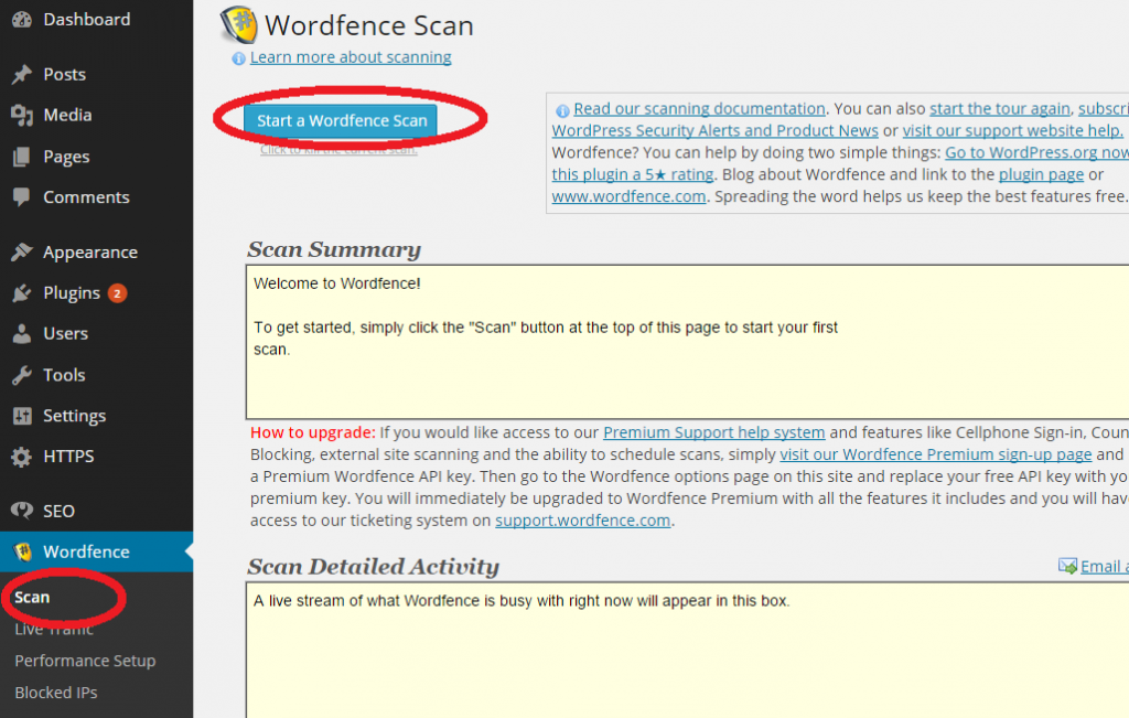 Wordpress Core File Scan WordFence